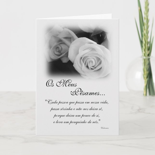 in Portuguese: Poema de Condolencias Card (Front)