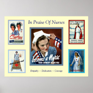 In Praise of Nurses ~ Vintage Nurse Poster