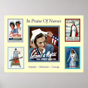 In Praise of Nurses ~ Vintage Nurse Poster