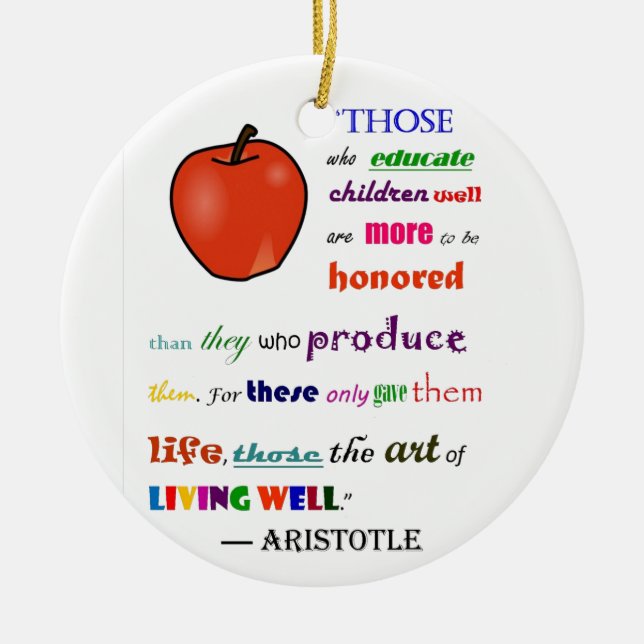 In Praise of Teachers Ceramic Tree Decoration (Front)