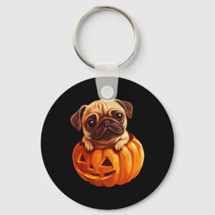In Pumpkin Halloween Pugkin Cute Pug Halloween Key Ring