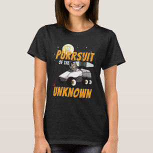 In Purrsuit of the Unknown Funny Space Cat men wom T-Shirt