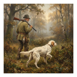 In Pursuit of Woodcock, English Setter Hunting Photo Print