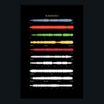 In Rainbows Soundwave Art Poster<br><div class="desc">Soundwave created from the songs on the album In Rainbows by Radiohead. Soundwave Art™ turns any sound into beautiful artwork!</div>