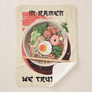In Ramen We Trust Cozy Blanket for Noodle Lovers