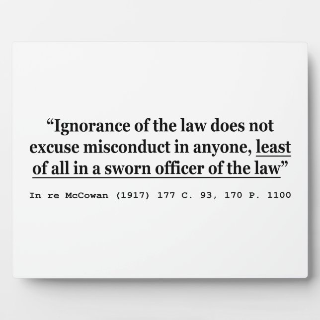 In re McCowan (1917) 177 C 93 170 P 1100 Case Law Plaque (Front)