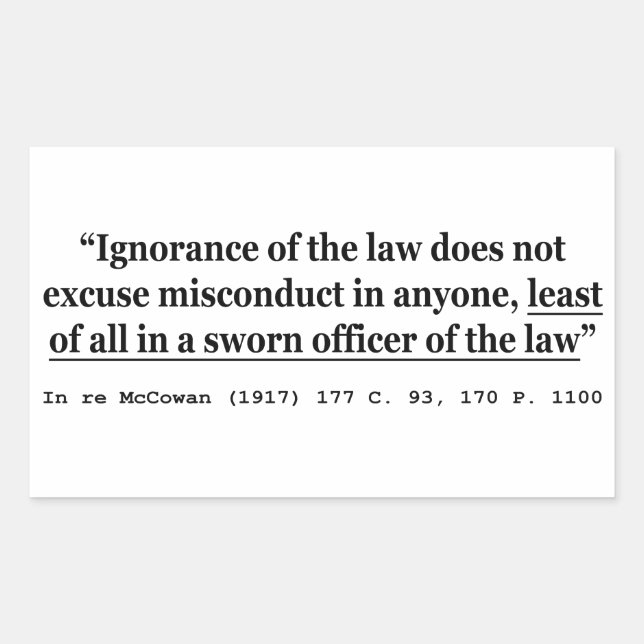 In re McCowan (1917) 177 C 93 170 P 1100 Case Law Rectangular Sticker (Front)