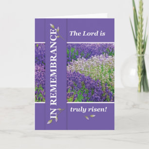 In Remembrance at Easter Lavender Flowers Holiday Card
