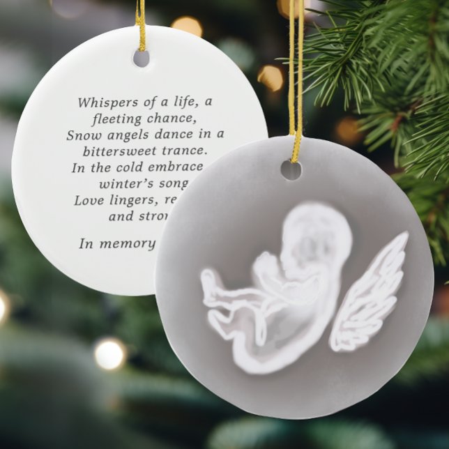 In Remembrance Miscarriage Poem Snow Angel Ceramic Tree Decoration (Creator Uploaded)