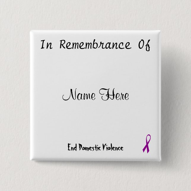 In Remembrance Of 15 Cm Square Badge (Front)