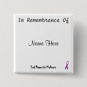 In Remembrance Of 15 Cm Square Badge