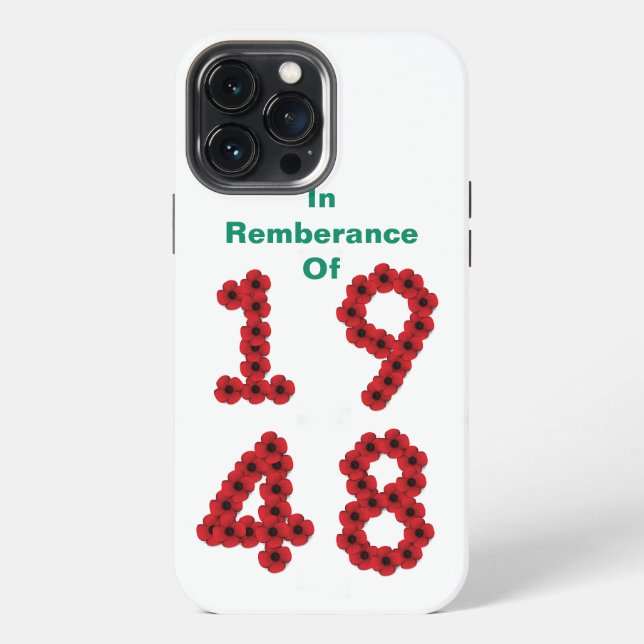 In Remembrance Of 1948 iPhone Case (Back)