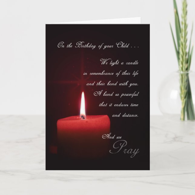 In Remembrance of Child's Birthday Candle Card (Front)