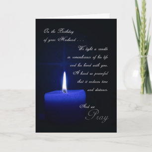 In Remembrance of Husband's Birthday Candle Card