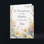 In Remembrance on Birthday of Son With Wildflowers Card<br><div class="desc">A son’s birthday is a time of reflection, love, and remembrance. This heartfelt card acknowledges the significance of the day with a gentle wildflower design in warm, earthy tones. The soft cream background enhances the sense of peace, while the message provides quiet comfort. A meaningful way to let someone know...</div>