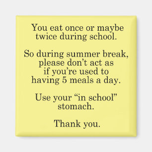 In School Stomach For Summer Magnet
