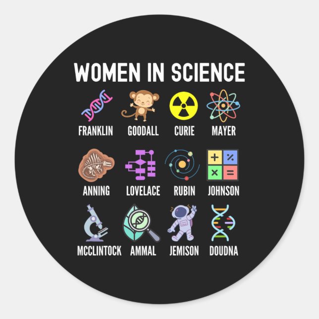 In Science - Feminist Stem Girls Empowerment Kids  Classic Round Sticker (Front)