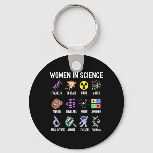 In Science - Feminist Stem Girls Empowerment Kids  Key Ring (Front)