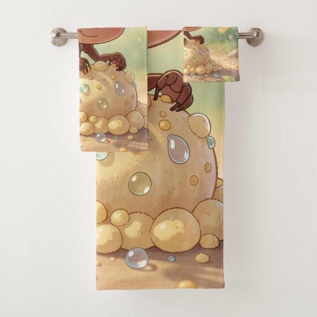 In Search of Blossom Gold Bath Towel Set (Insitu)