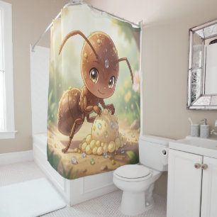 In Search of Blossom Gold Shower Curtain