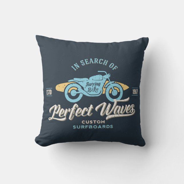 In Search Of Perfect Waves Poster Cushion (Front)