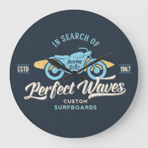 In Search Of Perfect Waves Poster Large Clock