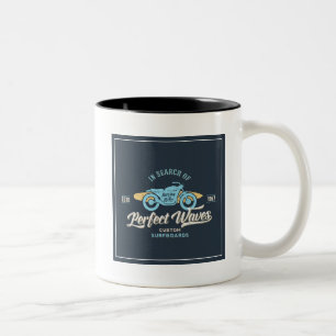 In Search Of Perfect Waves Poster Two-Tone Coffee Mug