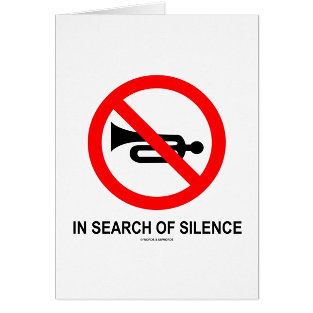 In Search Of Silence (Signage) (Front)