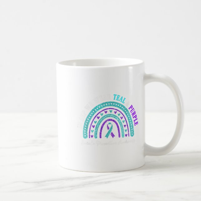 In Sep Wear Teal And Purple Suicide Prevention Awa Coffee Mug (Right)