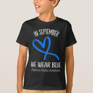 In September We Wear Blue Alopecia Areata Awarenes T-Shirt