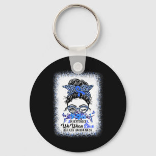 In September We Wear Blue Ataxia Awareness Messy B Key Ring