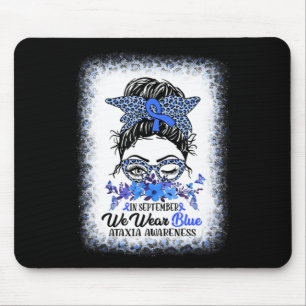 In September We Wear Blue Ataxia Awareness Messy B Mouse Mat