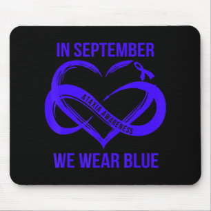 In September We Wear Blue Ataxia Awareness Ribbon Mouse Mat