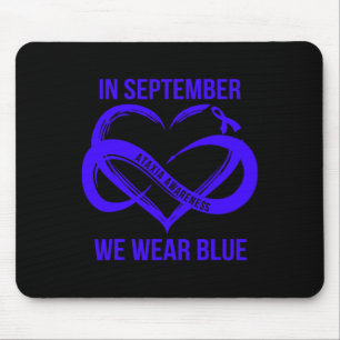 In September We Wear Blue Ataxia Awareness Ribbon Mouse Mat