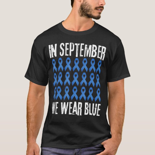 In September We Wear Blue Hydrocephalus Awareness T-Shirt (Front)