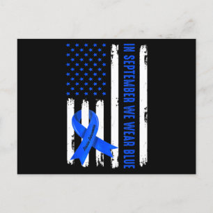 In September We Wear Blue Ribbon Ataxia Awareness Postcard