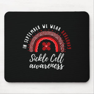 In September We Wear Burgundy Ribbon Sickle Cell A Mouse Mat