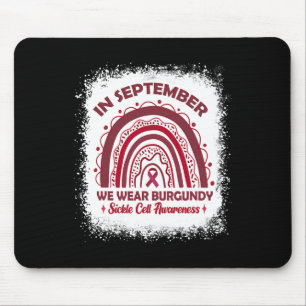 In September We Wear Burgundy Sickle Cell Awarenes Mouse Mat