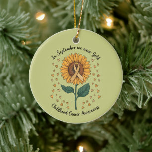 In September We Wear Gold Childhood Cancer Aware Ceramic Tree Decoration