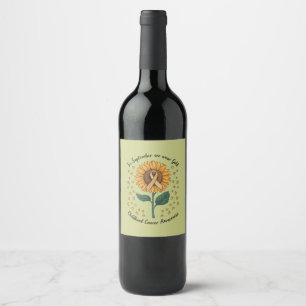 In September We Wear Gold Childhood Cancer Aware Wine Label