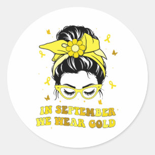 In September We Wear Gold Childhood Cancer Awarene Classic Round Sticker