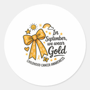 In September We Wear Gold Childhood Cancer Awarene Classic Round Sticker