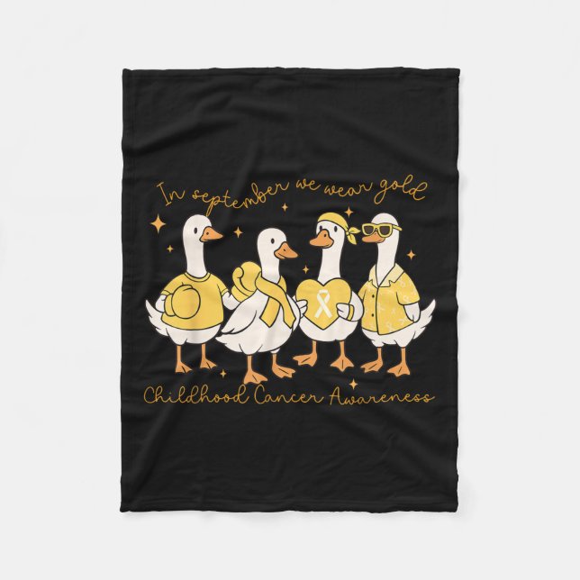 In September We Wear Gold Childhood Cancer Awarene Fleece Blanket (Front)