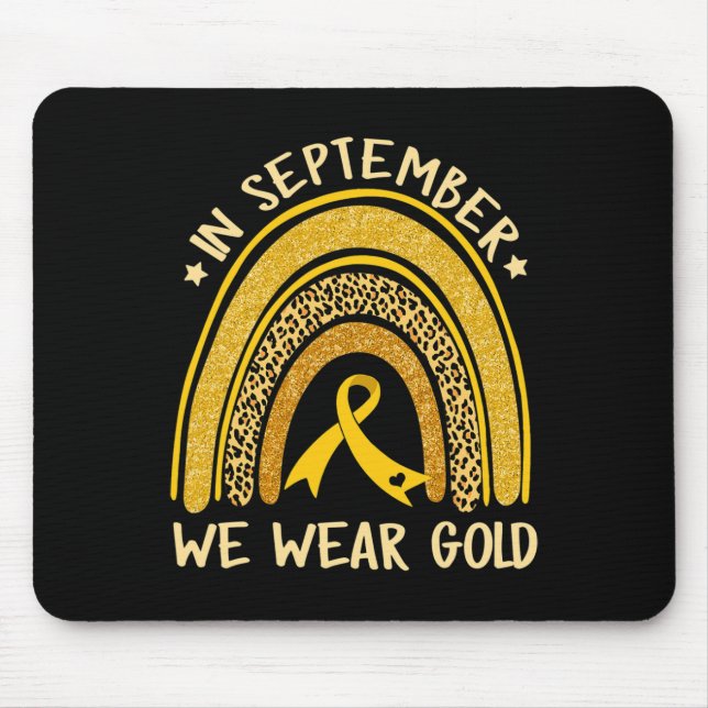 In September We Wear Gold Childhood Cancer Awarene Mouse Mat (Front)