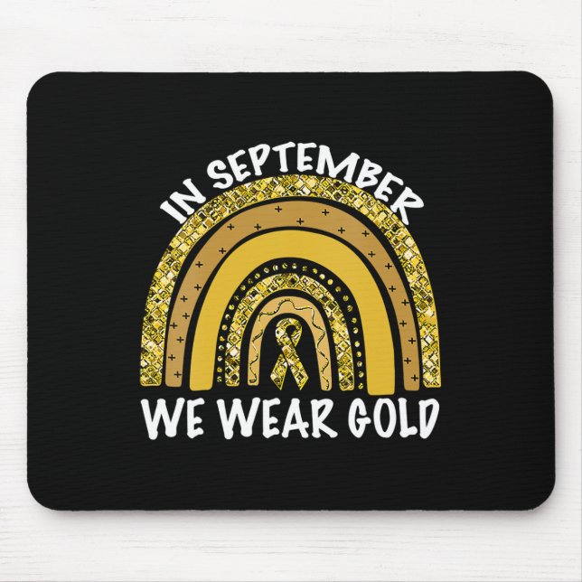 In September We Wear Gold Childhood Cancer Awarene Mouse Mat (Front)