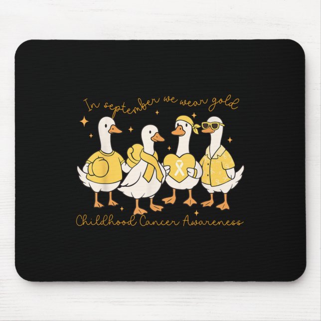 In September We Wear Gold Childhood Cancer Awarene Mouse Mat (Front)