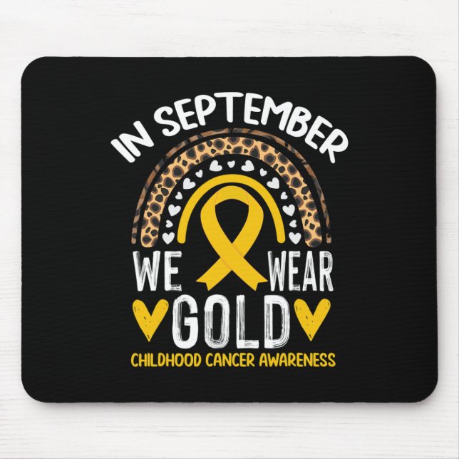 In September We Wear Gold Childhood Cancer Awarene Mouse Mat (Front)