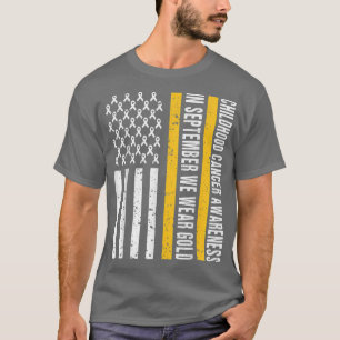 In September We Wear Gold Childhood Cancer Awarene T-Shirt