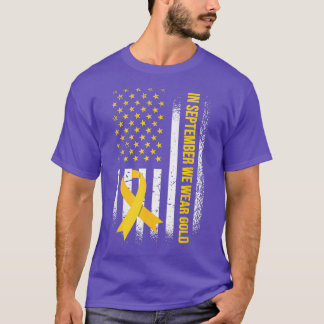 In September We Wear Gold Childhood Cancer Awarene T-Shirt