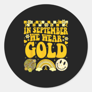 In September We Wear Gold Childhood Cancer Gold Ra Classic Round Sticker
